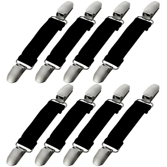 8 Pcs Winter Mitten Clips Elastic Stainless Steel Gloves Clips for Toddler Kids Adults Dress Cinch Sweater Cardigan Shawl Clip