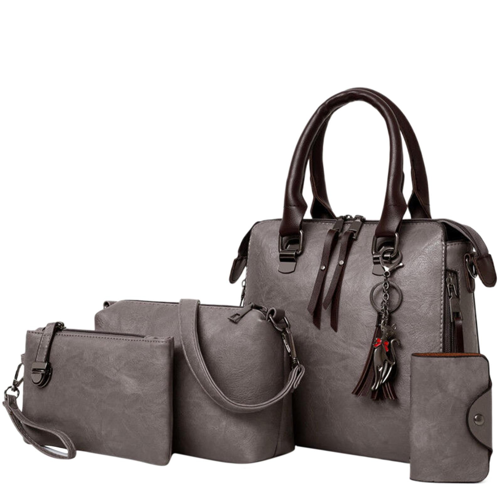 JAHH Tote Bag Set for Women Fashion Handbags Wallet Tote Shoulder Bags Top Handle Satchel Set Ladies Backpack 4pcs Four Seasons