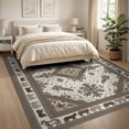 thumbnail image 3 of ODIKA 8'x10' Washable Area Rug Durable, Non-Slip Placemat Inspired Cow Symmetrical Repeating Detail Fabric Table for Living Room, Under Sectional, Family, 3 of 7
