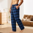 thumbnail image 4 of StSilkitty Mens Pajama Pants Plaid Elastic Waist Drawstring Lounge Pants Lightweight Sleepwear Trousers with Pockets, 4 of 6