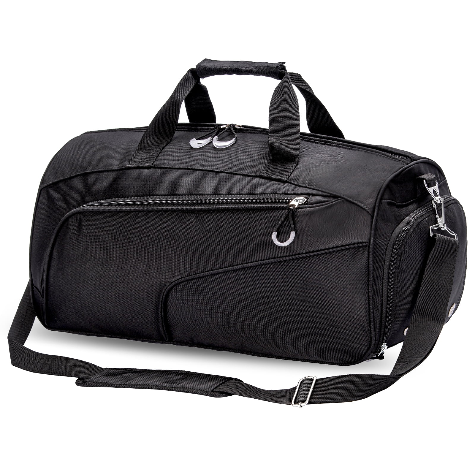 Kuston Sports Gym Bag with Shoes Compartment and Wet Pocket for Men Women Black