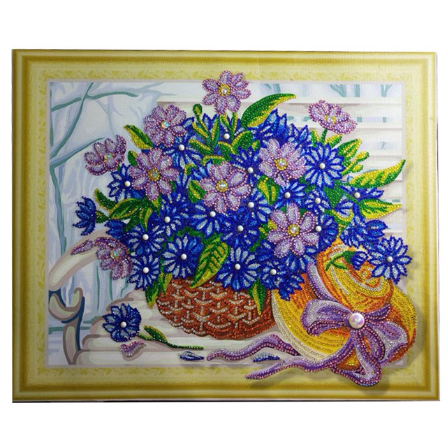 Cesta de Flores para Decoración de Habitación y Hogar Ticfox D I Y Paing 40 x 30 cm