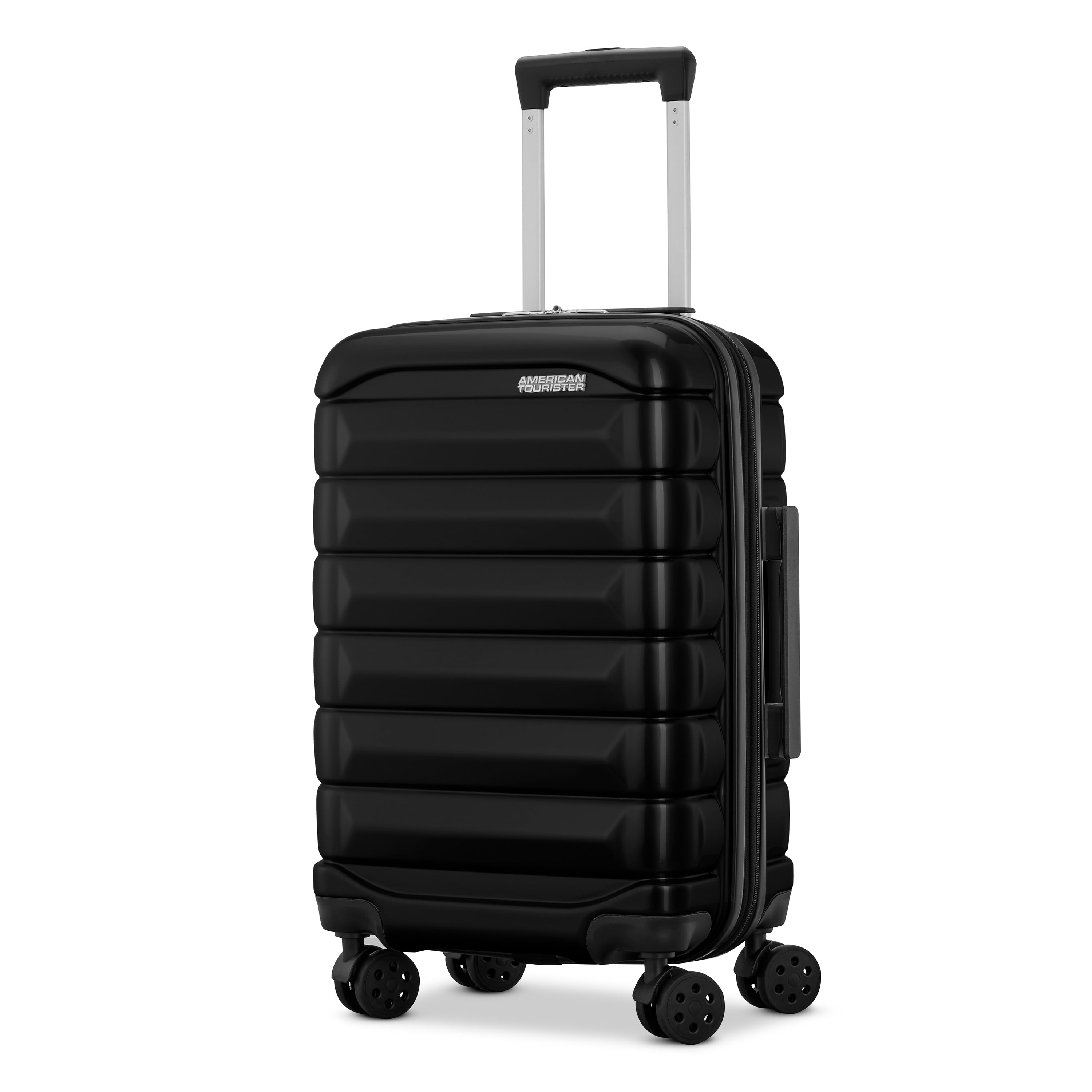 American Tourister Kontour Hardside Expandable Spinner Luggage Set with Divider Pockets - Black