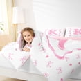 thumbnail image 3 of Erosebridal Princess Ribbon Twin Comforter Sets for Girls, Pink Letter K Bedding Set, 2-Piece, 3 of 6