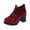 Red, variant on Wensltd High Heel for Women Vintage Slip On Loafer Round Toe Work Pumps for Daily Casual Wear