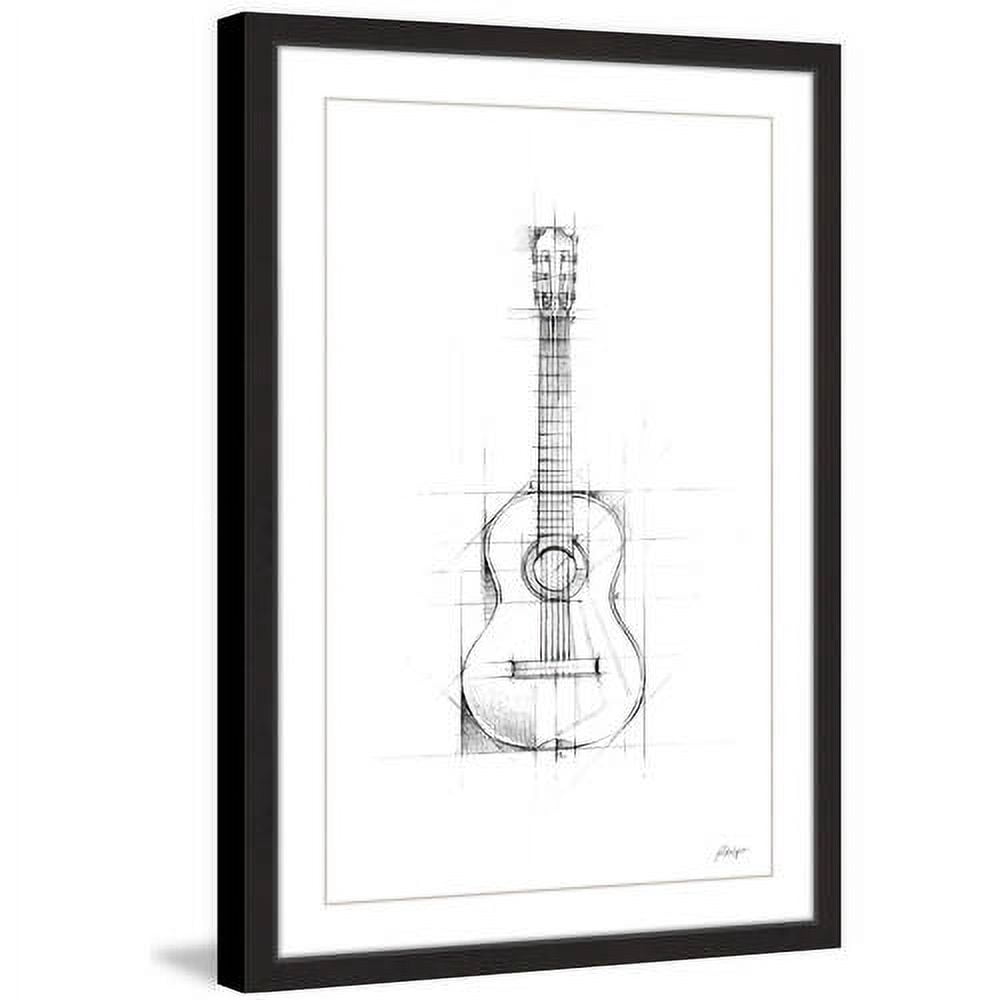 Marmont Hill "Guitar Sketch" Framed Painting Print