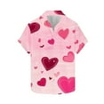thumbnail image 3 of Unisex Relaxed Short-Sleeve Heart Print Couple Shirt Valentine's Day Gift Turn-Down Collar Summer Casual Multi-Color, 3 of 5