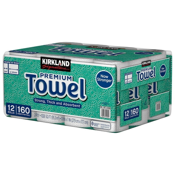 Kirkland Signature Create-a-Size Paper Towels 2-Ply 160 Sheets 12-count