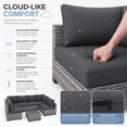 thumbnail image 3 of 7 Pieces Patio Funiture Set, Outdoor Furniture Sectional Sofa Set,Manual Wicker Rattan Patio Conversation Set Heavy-duty Frame, with Cushions and Table, Gray, 3 of 8