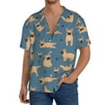thumbnail image 3 of KLL French Bulldog Yoga Print Men's Shirt Short Sleeve Button Down Summer Cuba Beach Shirts- Large, 3 of 7