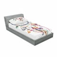 thumbnail image 2 of Feather Fitted Sheet & Pillow Sham Set, Dream Catcher Illustration Bohemian Style Image, Decorative Printed 2 Piece Bedding Decor Set, Twinxl, White Blue, by Ambesonne, 2 of 2