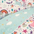 thumbnail image 2 of Lush Decor Unicorn Heart Kids Animal Print Polyester Reversible Quilt, Full/Queen, Navy/Multi, 5-Pc Set, 2 of 11