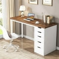 thumbnail image 5 of Tribesigns Computer Desk with 5 Drawers, 47 inches Rustic Brown Home Office Desk with Storage, 5 of 5