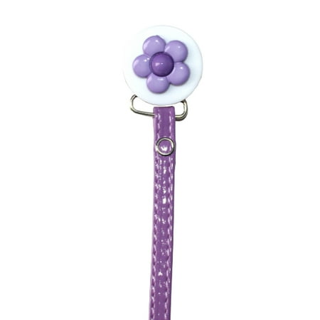Daisy Pacifier Clip with Faux Leather strap