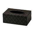 thumbnail image 5 of Black Embossed Diamond Rectangular Tissue Box Cover, Medium Size Decorative Desktop Napkin Holder, Resin Facial Tissue Storage Case for Kitchen Bathroom Bedroom Table Home Decor, 5 of 6