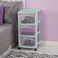 thumbnail image 4 of Sterilite 3 Drawer Storage Cart, Plastic Rolling Organization, Mindful Mint, 6 Pack, 4 of 6