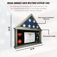 thumbnail image 5 of Large Military Shadow Box Display Case for Funeral Burial Flag, American Veterans Fits Folded 5x9.5’ Flag, Certificate, Medal, Patches. Solid Wood and Glass. (Rustic), 5 of 7