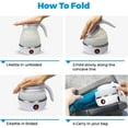 thumbnail image 2 of 600ML Portable Camping Kettle, Foldable Kettle, Mini Silicone Electric Kettle for Camping -Blue, 2 of 3