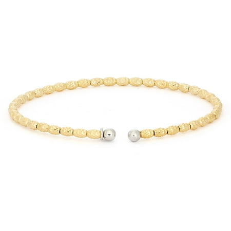 Giuliano Mameli Sterling Silver 14kt Yellow Gold-Plated Faceted Oval Beaded Bracelet