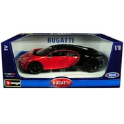 Bugatti Chiron Sport 16 Red and Black 1/18 Diecast Model Car by Bburago
