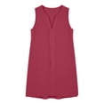 thumbnail image 5 of Taqqpue Womens Plus Size Swimsuit Cover Up Blouse Sleeveless V Neck Button Down Shirt Dresses Tops Summer Beach Vacation Knee Length Bathing Suits Dresses Under 10 Dollars for Women, 5 of 9