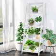 thumbnail image 4 of Costway Set of 2 Ladder Shelf 4-Tier Bookshelf Bookcase Storage Display Plant Leaning, 4 of 10