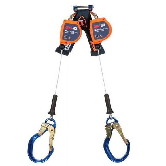 3M DBI-Sala 098-3500277 8 ft. Class 2 Nano-Lok Edge Twin-Leg Personal Self Retracting Lifeline with Lock Hook