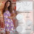 thumbnail image 7 of SEANATIVE Nightgowns for Women Soft Sleepwear Short Sleeves Nightshirt Button Design Casual Sleepdress Knee Length Comfy Pajama Dress House Coats, M, Easter Bunny Rabbit Tulip Flower Violet, 7 of 7