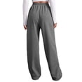 thumbnail image 6 of Arlun Womens Wide Leg Sweatpants Casual High Waist Baggy Thin Joggers Trendy Drawstring Design Solid Color Casual Sports Pants with Pockets Fall Winter Trousers Grey XXXL, 6 of 8