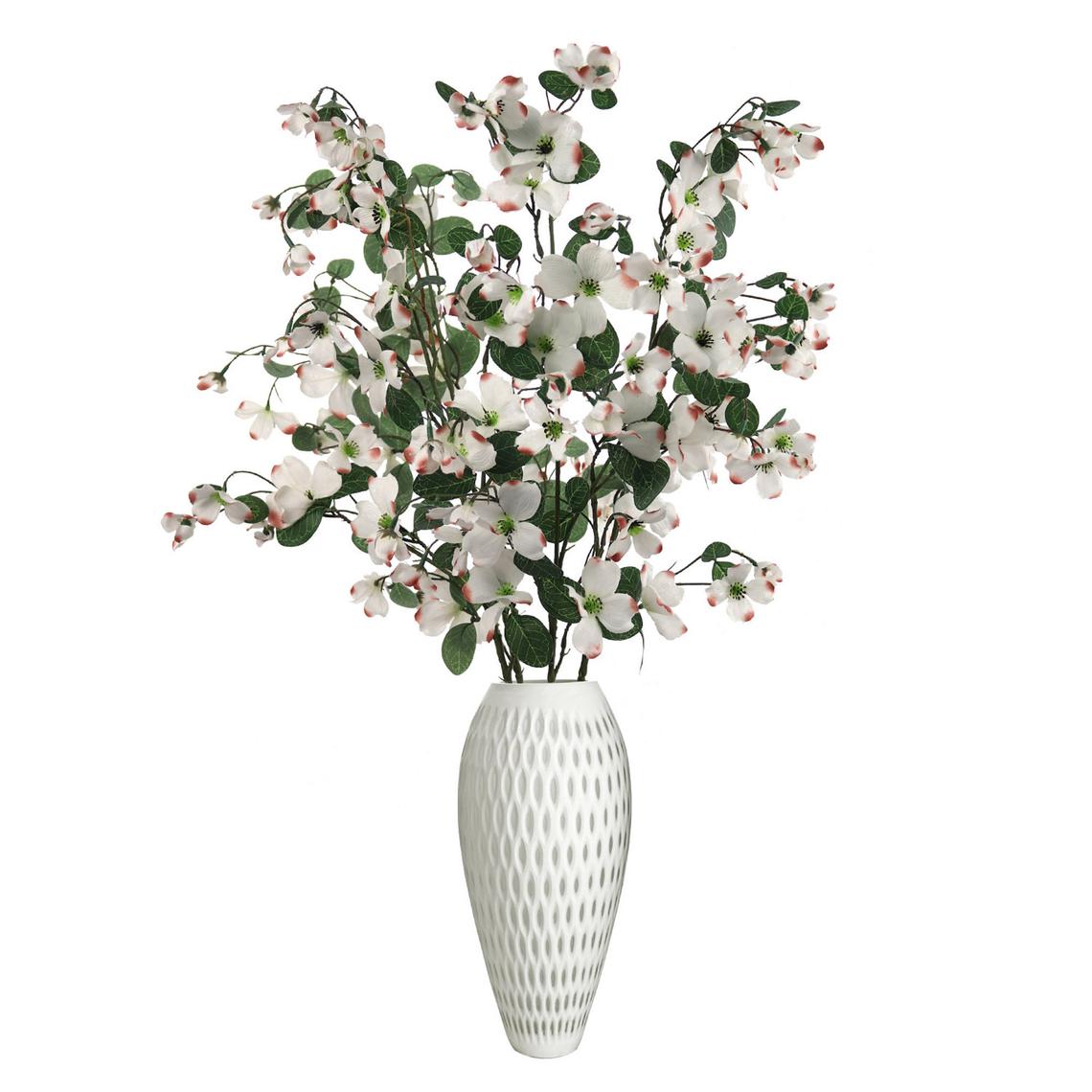 Artificial 32" White Dogwood Branch with 24 Lifelike Blooms and Foliage