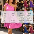 thumbnail image 3 of Blmnix Women Dress One Shoulder Flowy Dresses Fit & Flare Peplum Dress Mini Green Tie Neck Sleeveless Adjustable Strap Summer Dresses XL, 3 of 8