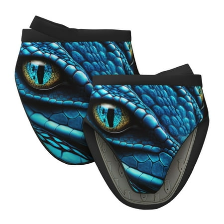 

Qekee Blue Viper Snake Closeup Face Print Non-Slip Mini Oven Mitt Silicone Oven Mitts Heat Resistant Kitchen Mittens Pinch Mitts Cooking Mitts