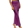 thumbnail image 2 of Spring Sale 2024！Hontri Skirts for Women Women's Skirt Stretch Waist High Solid Satin Dress Skirts for Women Hot Pink,Xl, 2 of 7