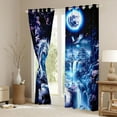 thumbnail image 3 of Homewish Chinese Dragon Print Curtains Pack of 2 (42x84 Each) for Boys, Dreamy Waterfall Castle Curtains Blackout, Psychedelic Japanese Style Bedroom Curtains, Window Curtains Room Decor, 3 of 6