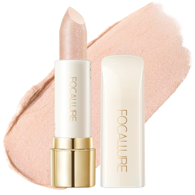 FOCALLURE Barra de labios hidratante brillante, acabado perlado, bálsamo labial hidratante con color, textura cremosa, larga duración, alta pigmentación, danza de flores