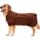 thumbnail image 1 of Bolsa de secado rápido para perros con toalla de baño para mascotas de microfibra súper absorbente elástica con velcro, albornoz de varios colores marrón XS, 1 of 5