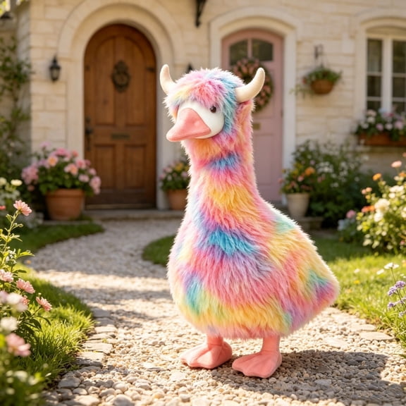 Cute Goose Costume Outfit for 23 Inch Tall Porch Statue Outdoor Garden Decor Multicolor Cloth 1 Pack