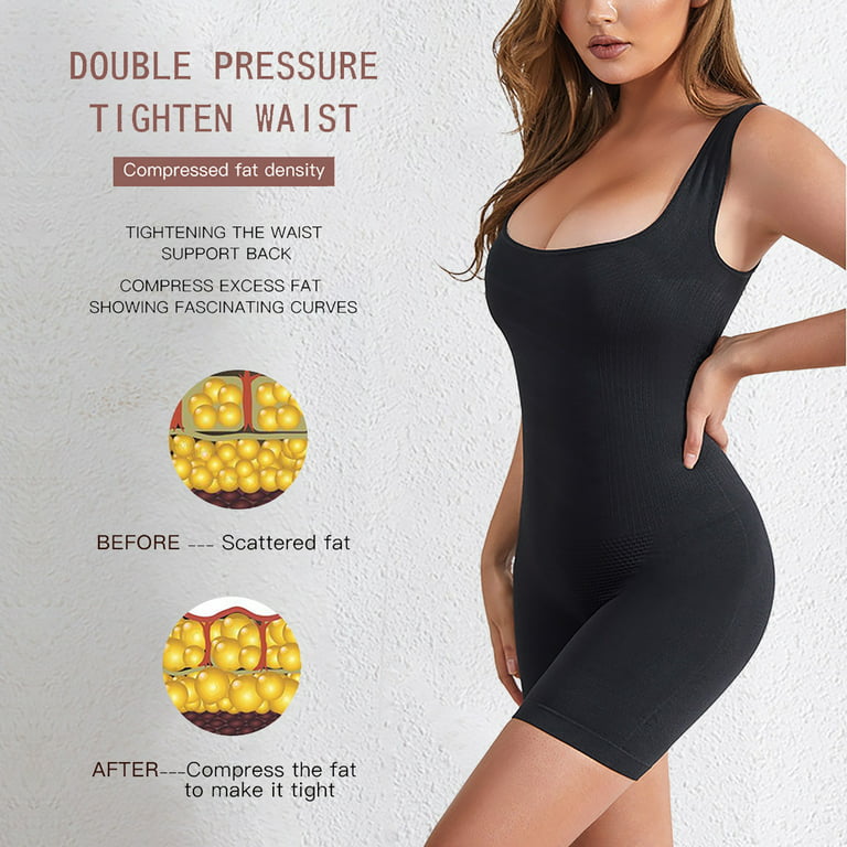 Vaslanda 3 Pack Bodysuit for Women - Seamless Sleeveless Adjustable  Spaghetti Strip Tops Shapewear Bodysuits