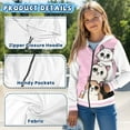 thumbnail image 6 of POLERO Girls Graphic Zip Up Hoodies Sweatshirt with Pockets Kids Hooded Coat Casual Outerwear Cartoon Cats Pink Print 11-13 Years, 6 of 7