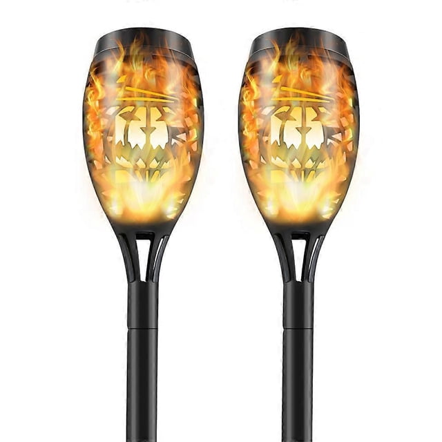 2 Packs Solar Lights Outdoor Garden, 12led Solar Flame Lights Outdoor, Ip65 Waterproof Solar Torch Lights For Garden, Patio