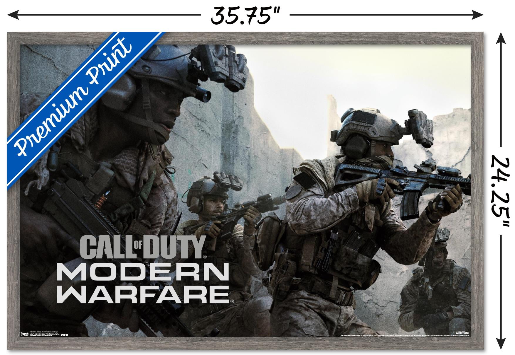 x Poster, Framed Call Warfare Modern Wall 22.375\