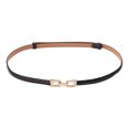 thumbnail image 3 of IQOGKRN Women's Slim Faux Leather Waist Belt with Rose Gold Metal Clasp Adjustable Decorative Skinny Cincher for Dresses Black One Size, 3 of 3