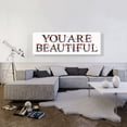 thumbnail image 2 of ARTCANVAS YOU ARE BEAUTIFUL Girls Room Decor Canvas Art Print - Size: 60" x 20" (1.50" Deep), 2 of 9