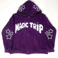 thumbnail image 4 of Sudadera con letras Y2k oscuras europeas y americanas para hombre y mujer, sudaderas con capucha, Harajuku gótico, sudadera con cremallera de gran tamaño, 2023, 4 of 5