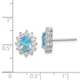thumbnail image 2 of FB Jewels Sterling Silver Rhodium plated Light Blue and Clear CZ Earrings, 2 of 2