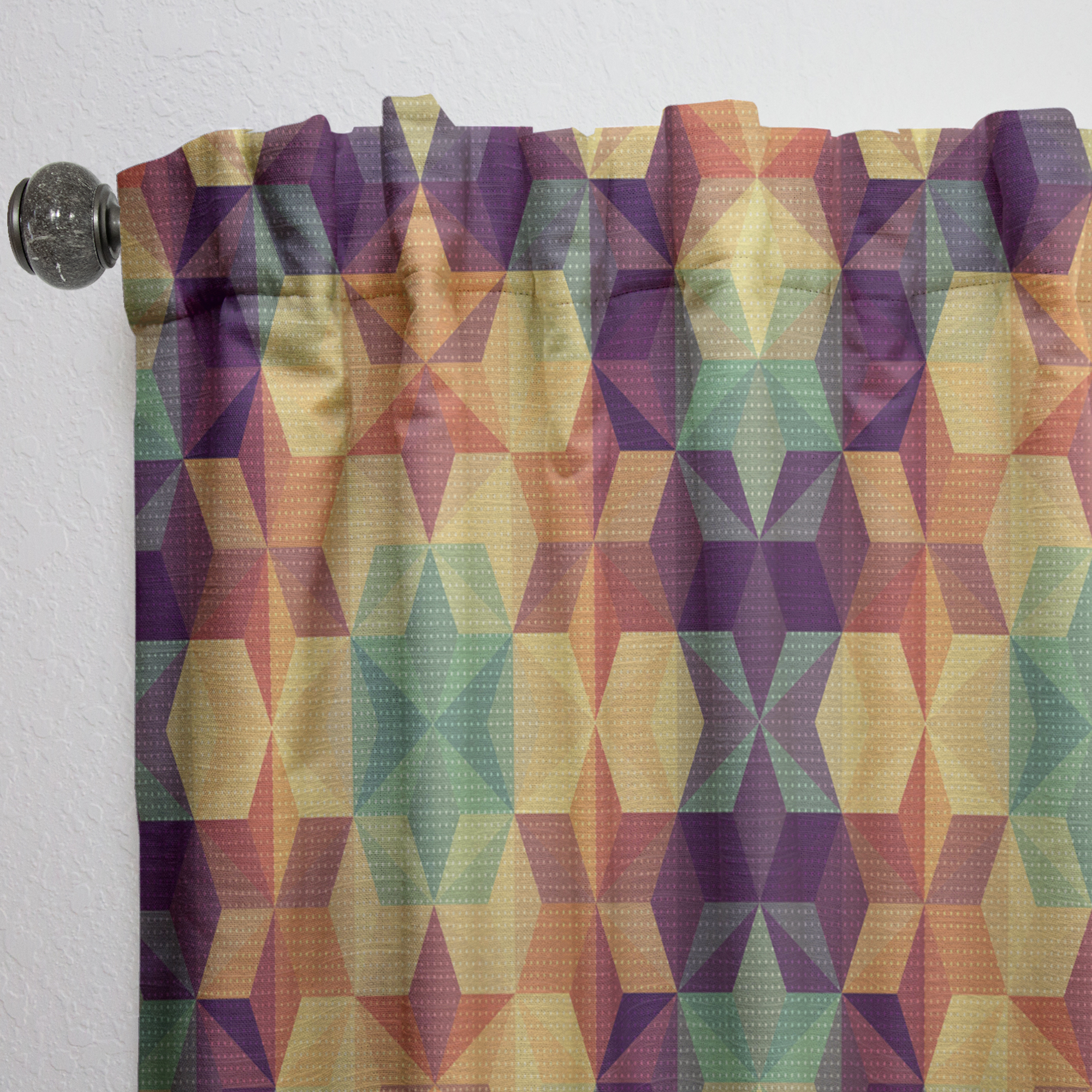 Designart 'Triangular Shapes Colourfields XXXI' Modern & Contemporary Curtain Panel