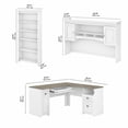 thumbnail image 3 of Fairview L Desk with Hutch and Bookcase in White and Gray - Engineered Wood, 3 of 7