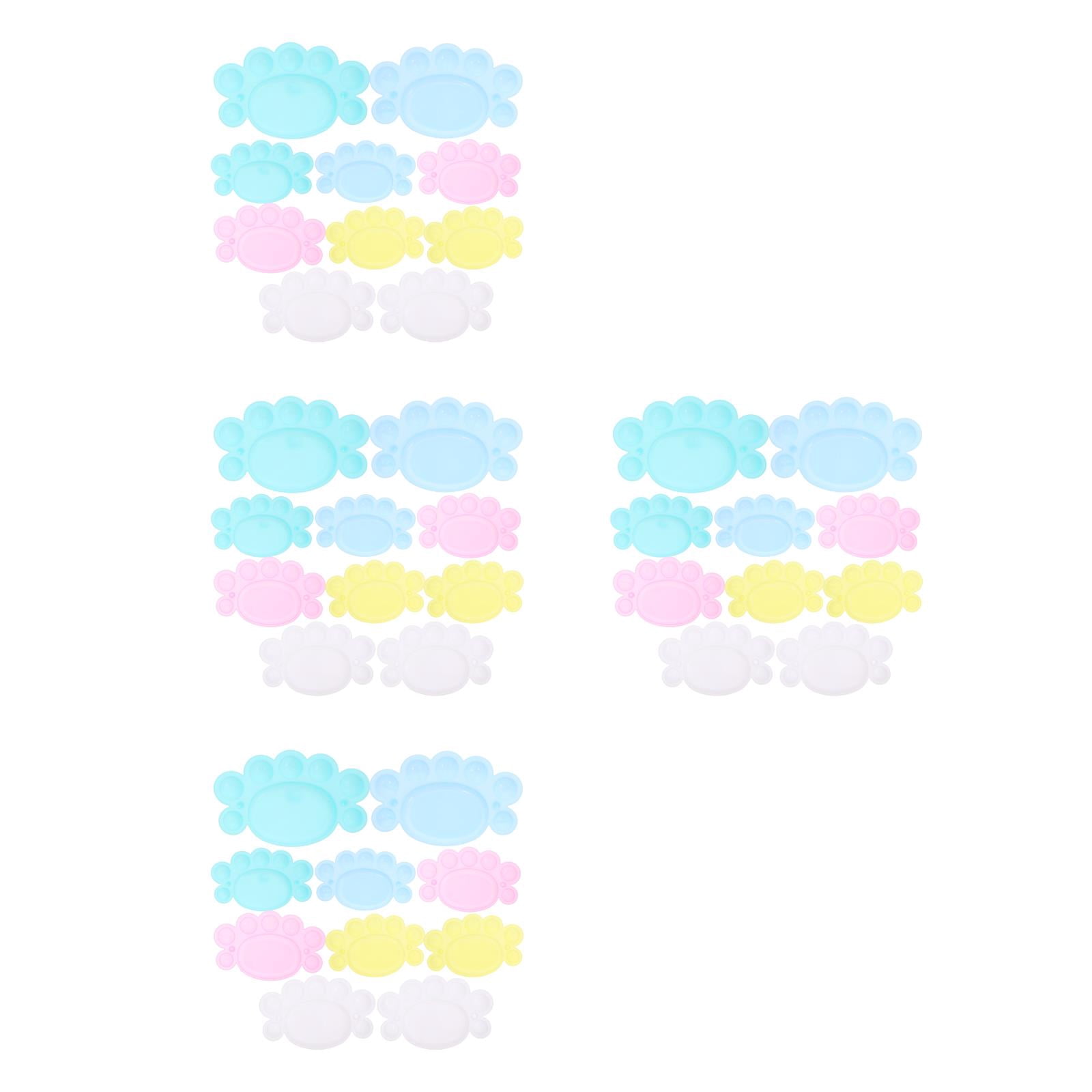 Masteelf 40 pcs White Plastic Paint Palettes Funny Foot Shaped Watercolor Palette Painting Tray for DIY Crafts Art Painting Projects