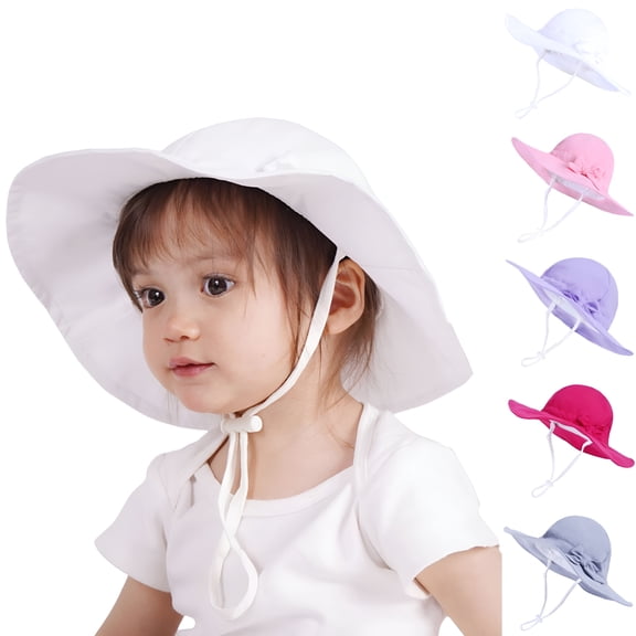 TELOLY Toddler Bucket Hats for Boys, Baby Girl Sun Hat with UPF 50 Outdoor Adjustable Toddler Beach Hat with Wide Brim Bucket Hats 1-2 Years