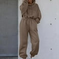 thumbnail image 3 of Conjunto de chándal de mujer otoño-invierno 2025: sudadera con capucha de manga larga y pantalones holgados, mezcla de algodón, ropa informal/deportiva, tallas S-XL., 3 of 7